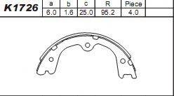 ASIMCO K1726 Комплект тормозных колодок