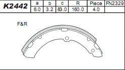 ASIMCO K2442 Комплект тормозных колодок