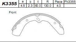ASIMCO K3355 Комплект тормозных колодок