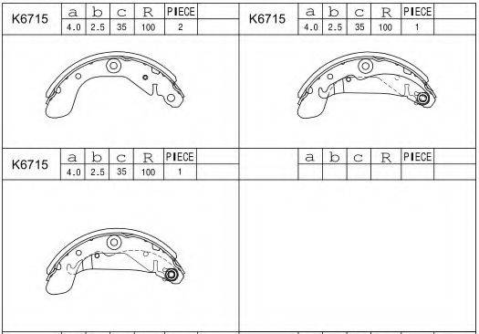 ASIMCO K6715 Комплект тормозных колодок