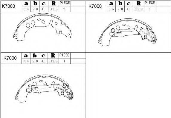 ASIMCO K7000 Комплект тормозных колодок