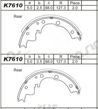 ASIMCO K7610 Комплект тормозных колодок