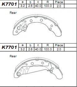 ASIMCO K7701 Комплект тормозных колодок