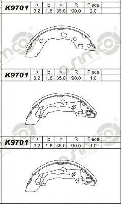 ASIMCO K9701 Комплект тормозных колодок