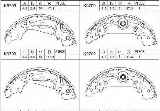 ASIMCO K9709 Комплект тормозных колодок