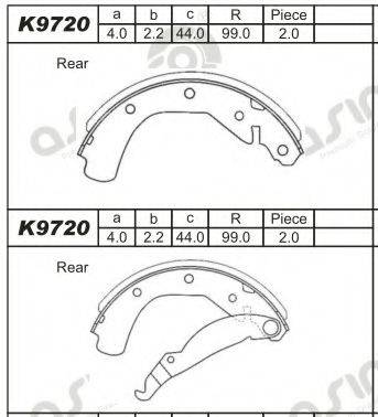 ASIMCO K9720 Комплект тормозных колодок