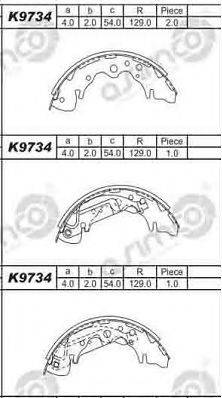 ASIMCO K9734 Комплект тормозных колодок