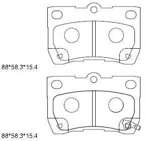 ASIMCO KD2782 Комплект тормозных колодок, дисковый тормоз