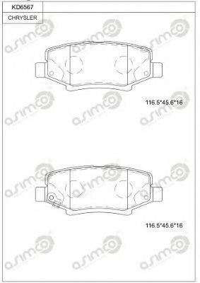 ASIMCO KD6567 Комплект тормозных колодок, дисковый тормоз