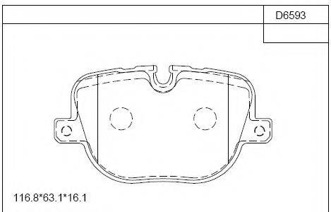 ASIMCO KD6593 Комплект тормозных колодок, дисковый тормоз