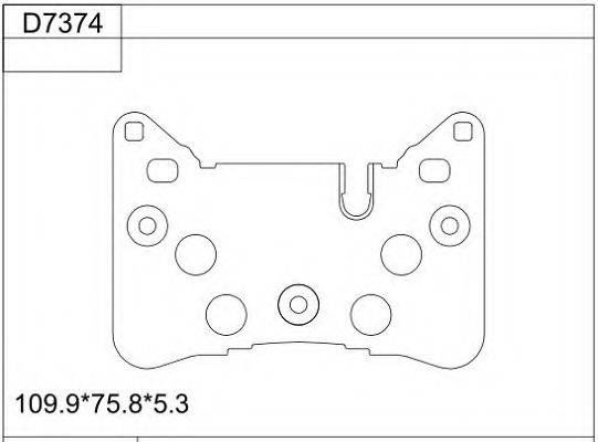 ASIMCO KD7374 Комплект тормозных колодок, дисковый тормоз