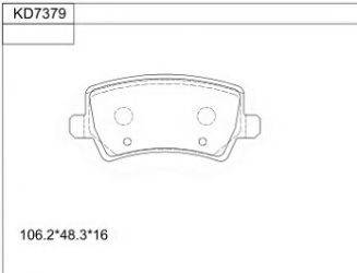 ASIMCO KD7379 Комплект тормозных колодок, дисковый тормоз