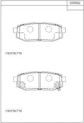 ASIMCO KD33502 Комплект тормозных колодок, дисковый тормоз