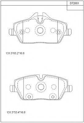 ASIMCO KD72801 Комплект тормозных колодок, дисковый тормоз