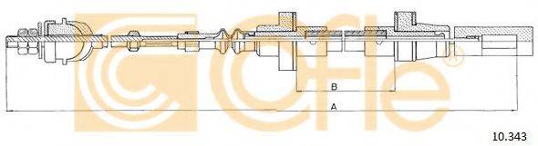 COFLE 10343 Трос, управление сцеплением