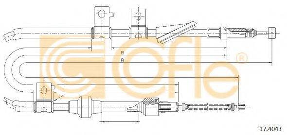 COFLE 174043 Трос, стояночная тормозная система