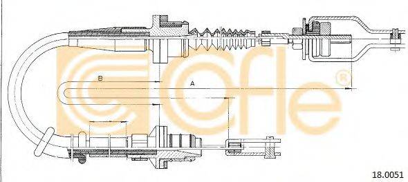 COFLE 180052 Трос, управление сцеплением