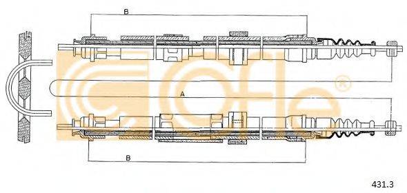 COFLE 4313 Трос, стояночная тормозная система