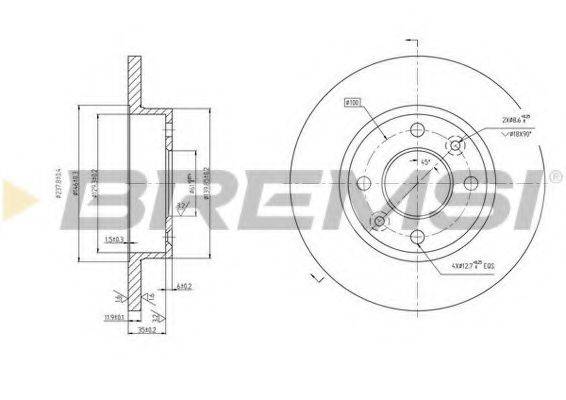 BREMSI DBA055S Тормозной диск