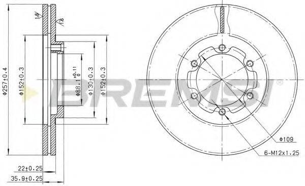 BREMSI DBA385V Тормозной диск