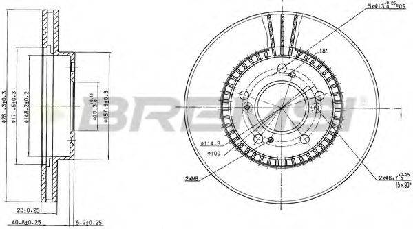 BREMSI DBA829V Тормозной диск