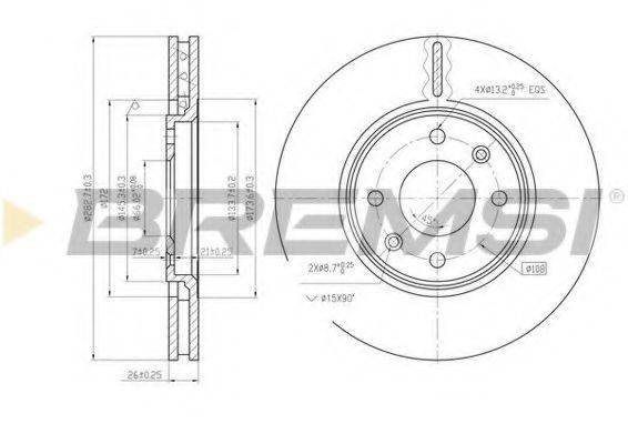 BREMSI DBA841V Тормозной диск