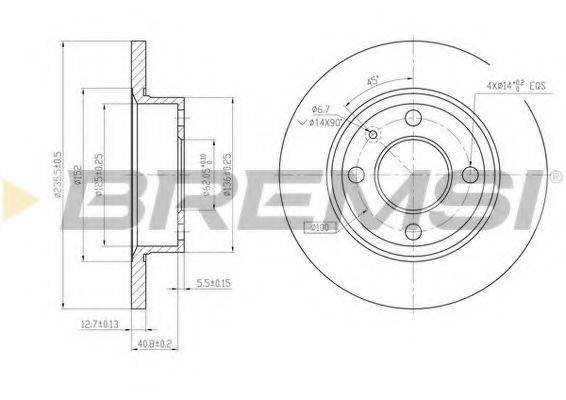 BREMSI DBA875S Тормозной диск