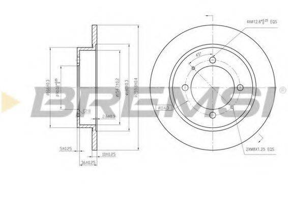 BREMSI DBA886S Тормозной диск