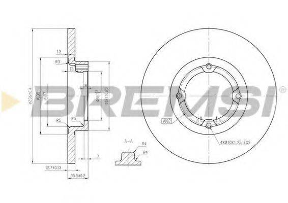 BREMSI DBB076S Тормозной диск