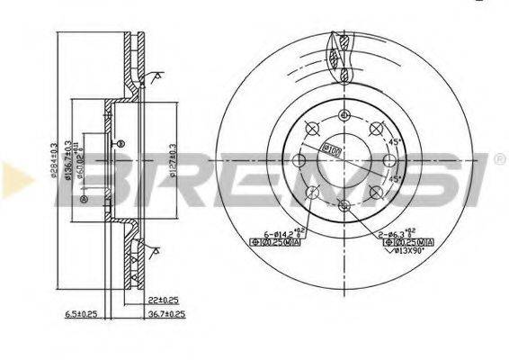 BREMSI DBB298V Тормозной диск