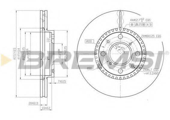 BREMSI DBB520V Тормозной диск