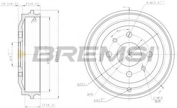 BREMSI DR5044 Тормозной барабан