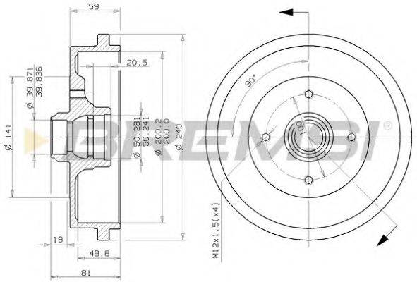 BREMSI DR5244 Тормозной барабан