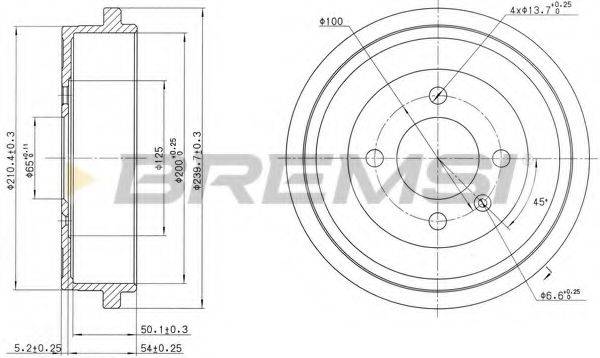 BREMSI DR5441 Тормозной барабан