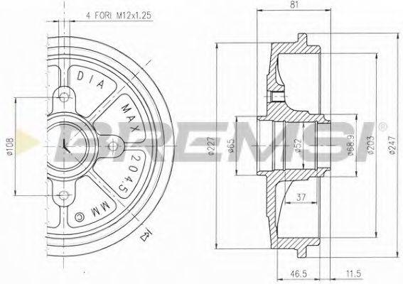 BREMSI DR5471 Тормозной барабан