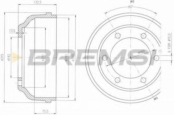 BREMSI DR5625 Тормозной барабан