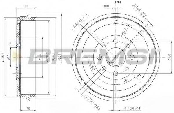 BREMSI DR5657 Тормозной барабан