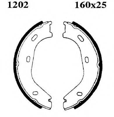 BSF 01202 Комплект тормозных колодок, стояночная тормозная система