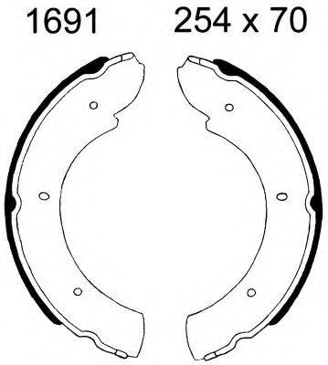 BSF 01691 Комплект тормозных колодок, стояночная тормозная система