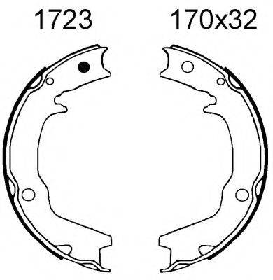 BSF 01723 Комплект тормозных колодок, стояночная тормозная система