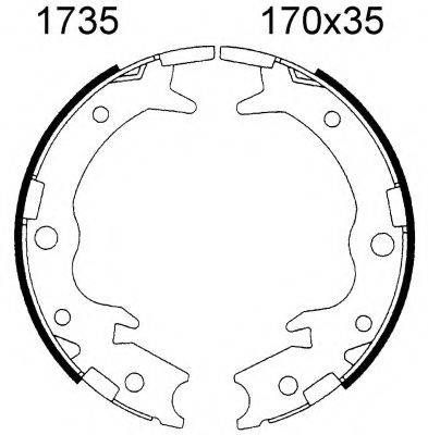 BSF 01735 Комплект тормозных колодок, стояночная тормозная система