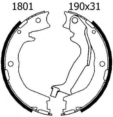 BSF 01802 Комплект тормозных колодок, стояночная тормозная система
