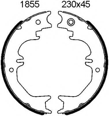 BSF 01855 Комплект тормозных колодок, стояночная тормозная система