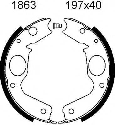 BSF 01863 Комплект тормозных колодок, стояночная тормозная система