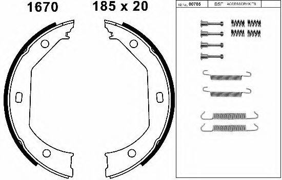 BSF 01670K Комплект тормозных колодок, стояночная тормозная система