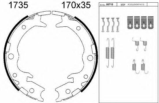 BSF 01735K Комплект тормозных колодок, стояночная тормозная система