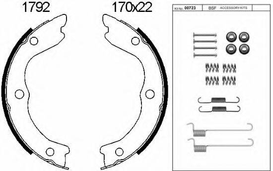 BSF 01792K Комплект тормозных колодок, стояночная тормозная система