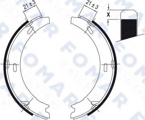 FOMAR FRICTION FO0416 Комплект тормозных колодок, стояночная тормозная система