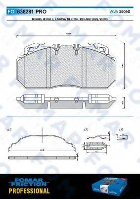 FOMAR FRICTION FO638281 Комплект тормозных колодок, дисковый тормоз