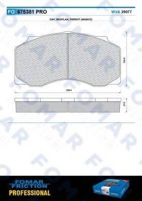 FOMAR FRICTION FO675381 Комплект тормозных колодок, дисковый тормоз